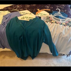 Bundle of blue tones blouses.